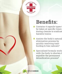 Rescue Detox 5 Day Permanent Detox Kit - 72ct Capsules | Comprehensive Full Body Cleanse with Bonus Instant ICE Caps 26 61jDyy LbFL