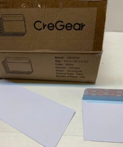 CREGEAR #10 Envelopes Self Seal Security Tinted Envelopes (600Ct) for Privacy & Business, Peel and Seal, NO Window, Letter Size 4-1/8 x 9-1/2 Inches, 24 LB,White 600 40 61jEgehmUZL