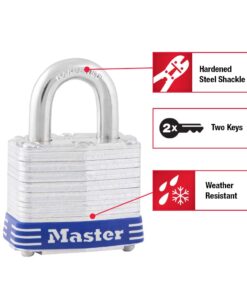 Alternative view of Master Lock 3D Outdoor Padlock with Key, 1 Pack, Silver 3/4" shackle