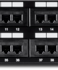 TRENDnet 48-Port Cat5-5e RJ-45 UTP Unshielded Patch Panel, Wallmount or Rackmount,100Mhz,Cat5e Krone Connectors, Color-Coded Labeling, Cat3,Cat5e,Cat4,Cat3 Compatible,2U Rackmount, Black,TC-P48C5E 11 61jGenqHCUL