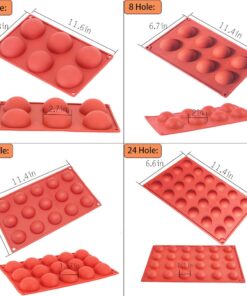 Semicircle Silicone Mold,Shxmlf Half Sphere Chocolate, Candy and Gummy Mold Teacake Bakeware Set for Cake Decoration Mousse Dome Jelly Ice Cream Bombe Cupcake Baking Mold, Assorted Size,Set of 4 4PACK 16 61jHG2aORNL