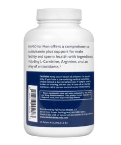 Alternative view of Fairhaven Health FH Pro for Men | Premium Fertility Supplement for Men | Optimal Count Support and Motility for Him | Male Multivitamin for Conception Support | 180 Capsules | 1 Month Supply
