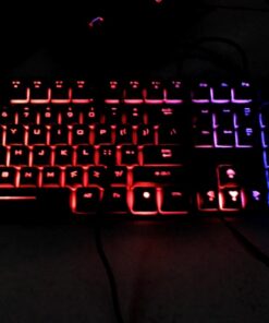 Rii RK100+ Multiple Color Rainbow LED Backlit Large Size USB Wired Mechanical Feeling Multimedia PC Gaming Keyboard,Office Keyboard for Working or Primer Gaming,Office Device RK100+ Rainbow LED Backlit 29 61jJ1sqhtL
