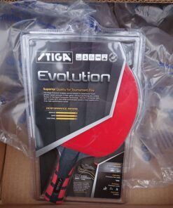 STIGA Evolution Performance Ping Pong Paddle - 6-ply Light Blade - 2mm Tournament-Approved Premium Sponge - Flared Handle for Next-Gen Grip & Control - Performance Table Tennis Racket Original Version 43 61jKM u5KcL