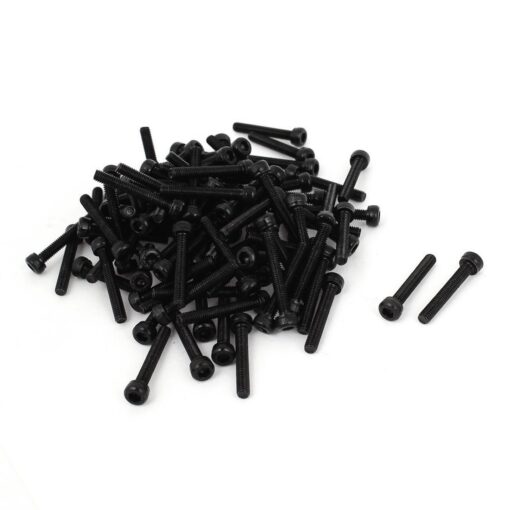 YXQ 100Pcs M3x20 Alloy 12.9 Steel Hex Bolt Socket Head Cap Machine Screws Kit Black M3x20mm