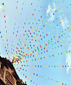 Adorox 100 Foot Multicolor Plastic Pennant Banner Birthday Party Decorations Weather Resistant Grand Opening Banner (Multi-Colored (1 Banner)) 9 61jLhMGA8L