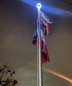 Deluxe Flag Pole Light Solar Powered - 1300 Lumen Solar Light for Flagpole - Light Up American Flag Outdoor with Solar Flag Pole Light from Dusk to Dawn for 12+ Hours - 100% Coverage Silver Flag Light Deluxe Silver 34 61jLtE28kRL