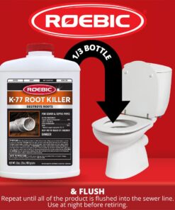 Roebic K-77 Root Killer for Sewer and Septic Systems, Clears Pipes and Stops New Growth, Safe for All Plumbing 9 61jMMqRBwbL