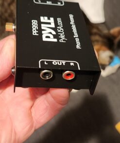 Pyle Phono Turntable Preamp - Mini Electronic Audio Stereo Phonograph Preamplifier with RCA Input, RCA Output & Low Noise Operation Powered by 12 Volt DC Adapter - PP999 , Black Single 30 61jMahcyhgL