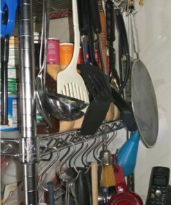 Pro Chef Kitchen Tools Round S Hooks - Kitchen Pot Racks Hook 10 Pack Set - Heavy Duty S Shaped Clothing Hangers - Fits Utensil Organizer Rack Hanger Bar - Outdoor Garage Home Storage Organization 28 61jMods5BL