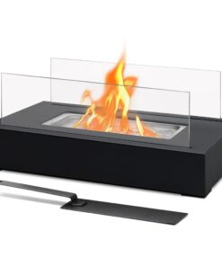Table Top Fire Pit Bowl Decor - BOGO BRANDS Mini Fire Pit Indoor Outdoor Table Decor Bowl Ethanol Fireplace Freestanding Home Decor - Black Outdoor Fire Pit Table Top Firepit Bowl Camping Accessories Black Table Top Fire Pit