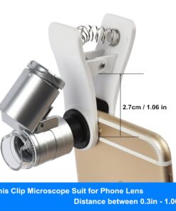 Beileshi 60x Zoom Microscope Magnifier LED + Uv Light Clip-on Micro Lens for Universal Mobile Phones Universal Clamp for iPhone 7s Plus/7s/7/7plus/ 6 6s 6Plus/ 5 Samsun/HTC 28 61jP2MRGM1L