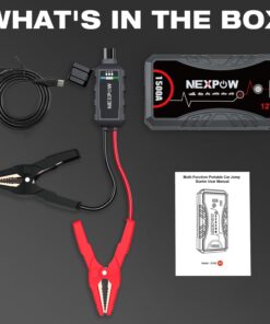 NEXPOW Car Jump Starter,Car Battery Jump Starter Pack 1500A Peak Q10S for Up to 7.0L Gas and 5.5L Diesel Engine12V Auto Battery Booster,Jumper Cables,Portable Lithium Jump Box with LED Light/USB QC3.0 25 61jPFp3s 7L