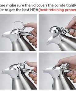 Bonnoces 68 Oz Stainless Steel Thermal Carafe - Double Walled Vacuum Insulated Thermos/Carafe with Lid - Coffee/Tea Carafe Heat & Cold Retention - 2 Liter Pink 13 61jQwch96uL