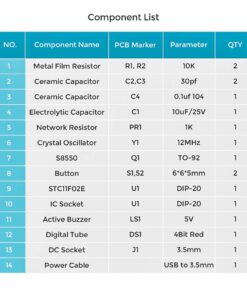 MiOYOOW 4-Digit Digital Clock Kits with PCB, DIY Alarm Clock Soldering Project Kit for Learning Electronics Soldering Practice with English Instructions 1 Pack-4 Digit Clock Kit(0.56 Inch) 60 61jRl mBL