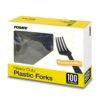 POSATE Disposable Forks, Plastic Forks, Pack of 100, Black, Disposable Utensils for Party Supply 18 61jTp9uEnQS