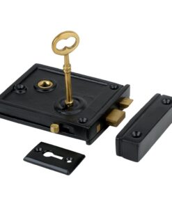 A29 Cast Iron Horizontal Rim Lock, Black Powder-Coated Finish 13 61jUWWwlZaL