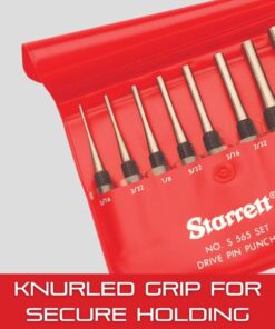 Starrett Brass Drive Pin Punch with Knurled Grip for Driving Pins Into or Out of a Workpiece, Softer Materials, Non-Sparking - 4" Length, 1/8" Punch Diameter - B565G 10 61jXF6ormGL