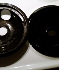 Range Kleen P119204XN 4 Pack Style B Black Porcelain Drip Bowls 2 Small 6 Inch and 2 Large 8 Inch 29 61jYYffptzL