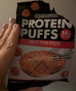 Shrewd Food Protein Puffs, Low Carb Cheese Pizza Puffs, High Protein Crunch, Keto Friendly Snack, Savory Protein Chip, 14g Protein Per Serving, 2g Carbs, Brick Oven Pizza, 8 Pack 28 61jZNWqiftL