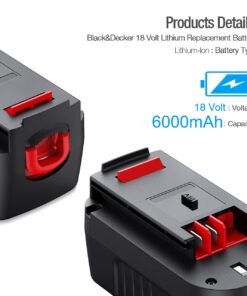 Powerextra 6.0Ah 18 Volt HPB18-OPE Lithium Replacement Battery for Black&Decker A1718 A18NH HPB18 HPB18-OPE (1 Pack) 14 61jZqlSJhvL