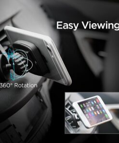 Spigen Hexa Magnetic Air Vent Hands Free Clip Cell Phone Mount Holder for Car Compatible with All Mobile Phones - Black A201 - Premium Air Vent 28 61jZwh XyL