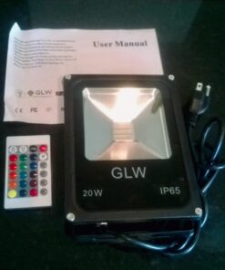 GLW 20W LED RGB Flood Light Waterproof IP65 Dimmable Color Changing 16 Colors 4 Modes Remote Control Garden Light Otdoor Light with US 3-Plug 47 61jaKbMVvaL