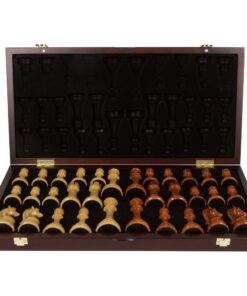 Abigail Chess Inlaid Wood Folding Board Game with Pieces, Extra Large 21 Inch Set 16 61jakaOz3rL