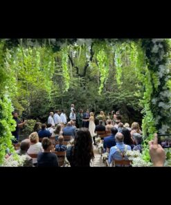 4Pcs 6.6Ft/Piece Artificial Flowers Silk Wisteria Garland-Dearhouse Artificial Wisteria Vine Rattan Silk Hanging Flower for Home Garden Outdoor Ceremony Wedding Arch Floral Decor (White) White 35 61jb36dRuKL