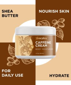 Concealing Caffeine Cream for Cellulite Reduction - Ultra Moisturizing Cellulite Cream for Thighs Butt and Belly with Rich Shea and Cocoa Butter - Light Scented Vegan Firming Body Lotion for Women 21 61jcSNULpDL