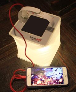 LuminAID 2-in-1 Solar Camping Lantern and Phone Charger - Inflatable LED Lamp for Camping, Hiking and Travel - Emergency Light for Power Outages, Hurricane, Survival Kits - As Seen on Shark Tank Firefly Warm White 150 Lumens 19 61jd0MLO7wL