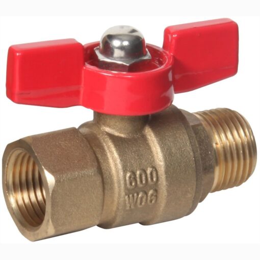 PneumaticPlus Mini Brass Ball Valves, Male X Female, 600 CWP 150 WSP (1/8" NPT) 1/8" NPT