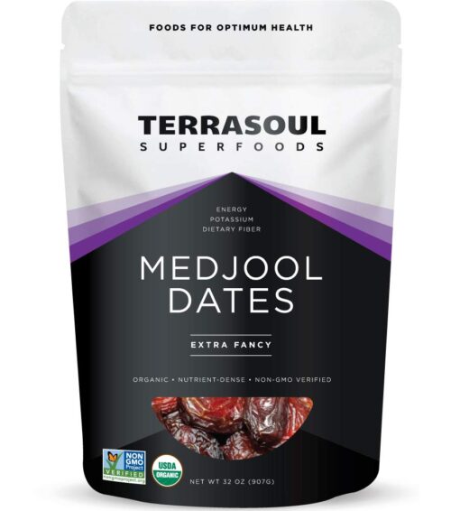 Terrasoul Superfoods Organic Medjool Dates, 2 Lbs - Soft Chewy Texture | Sweet Caramel Flavor | Farm Fresh 2 Pound (Pack of 1)