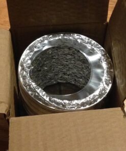 iPower GLDUCT4X8C 4 inch 8 feet Non-Insulated Flex Air Aluminum Foil Ducting Dryer Vent Hose for HVAC Ventilation with 2 Clamps, 4'' X 8', Silver 4'' X 8' 34 61jjI1McRML