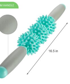 Coolife Fascia Muscle Roller - Cellulite Massager - Fascia Roller for Cellulite and Sore Muscles - Neck, Leg, Back, Body Roller Deep Tissue Massage Stick Tools - 3 Balls Size Version. Mint Green 24 61jjmhEt8LL