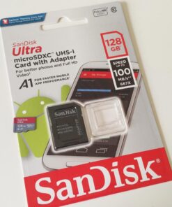 SanDisk 128GB Ultra MicroSDXC UHS-I Memory Card with Adapter - 100MB/s, C10, U1, Full HD, A1, Micro SD Card - SDSQUAR-128G-GN6MA 33 61jjxzYy9uL