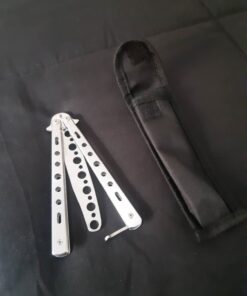 Moon Boat 2PCS Butterfly Knife Trainning Practice Comb Unsharpened Blade Black Silver 36 61jk6yPbTdL