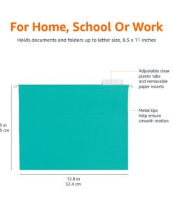 Amazon Basics Hanging File Folders, Letter Size, Aqua, 25-Pack 22 61jkn5VaPkL