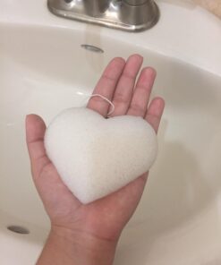 The Beauty Shelf Konjac Sponge Set, 3 Pack Exfoliating and Cleansing Facial Sponges - Pure Konjac Glucomannan - Easy-Grip Heart Shape - for Delicate and Sensitive Skin - Premium Bath Supplies 21 61jkv8hG5pL