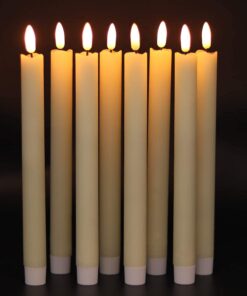 GenSwin Flameless Ivory Taper Candles Flickering with 10-Key Remote, Battery Operated Led Warm 3D Wick Light Window Candles Real Wax Pack of 6, Christmas Home Wedding Decor(0.78 X 9.64 Inch) A-6 Ivory 22 61jnFWh8qRL