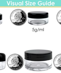 Beauticom 30g/30ml (1 fl. oz.) Double Wall Clear Plastic Leak Proof Jars with Flat Top Lids for Creams, Lotions, Make Up, Powders, Glitters, and more... (Color: White Lid, Pieces: 12) 12 Jars 12 61joXlXkndS