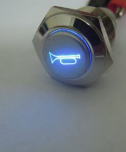 ESUPPORT 12V Car Auto Blue LED Light Momentary Speaker Horn Push Button Metal Toggle Switch 19mm Blue Light 19 61jpG0l9LRL