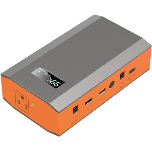 ZeroKor Portable Power Bank with AC Outlet, 65W/110V Portable Laptop Charger Battery Bank, 24000mAh/88.8Wh External Battery Pack,Backup Power Source for Outdoor Tent Camping RV Home Office Emergency Orange Grey