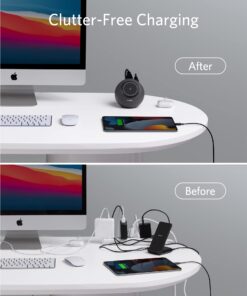 Anker Magnetic Desktop Charging Station(MagGo), 637 Wireless Charger for iPhone13/12, 8-in-1 Power Strip with 3 AC,2 USB A,and 2 C,Max 65W Delivery Accessory MacBook Pro Interstellar Gray 19 61jppe8c8NL