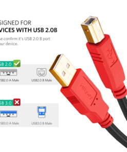 Hftywy Printer Cable 30 ft Long USB Printer Cable Cord USB 2.0 Type A Male to B Male Printer Scanner USB B Cable for HP, Canon,Epson, Lexmark, Dell, Xerox, Samsung Etc 30ft 8 61jr4 q6sRL