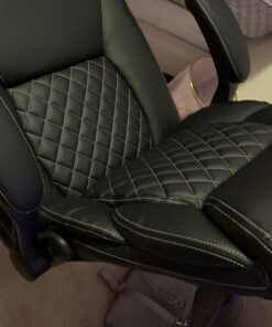 BestEra Office Chair, Executive Leather Chair Home Office Desk Chairs, Ergonomic Computer Desk Chair with Adjustable Flip-Up Arms, Lumber Support Swivel Task Chair with Rocking Function (Black) Black 42 61jsKE7ghnL