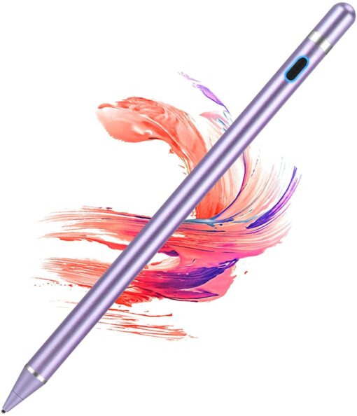 Active Stylus Pens for Touch Screens, Digital Stylish Pen Pencil Rechargeable Compatible with Most Capacitive Touch Screens Purple