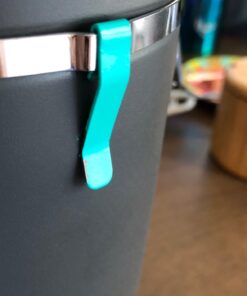 Coffee Gator Stainless Steel Canister - Large 22oz, Silver Coffee Grounds and Beans Container with Date-Tracker, CO2-Release Valve, and Measuring Scoop - Ideal Coffee Lovers Gifts for Her Gray with Green 56 61jvozjnQL