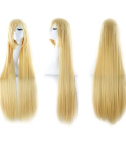 MapofBeauty 40" 100cm Anime Costume Long Straight Cosplay Wig Party Wig (Blonde) Blonde 28 61jwVvfHcL