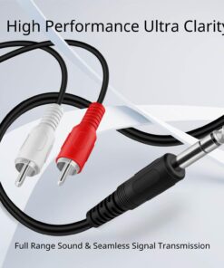 TNP Premium 1/4 Inch (6.35mm) TRS to Dual RCA Cable 3 Feet Balanced TRS Cable 1/4 Inch to 2 RCA Y Splitter, Red and White Male RCA to 1/4 Adapter Headphone Jack 7 61jxIwaOeAL 1